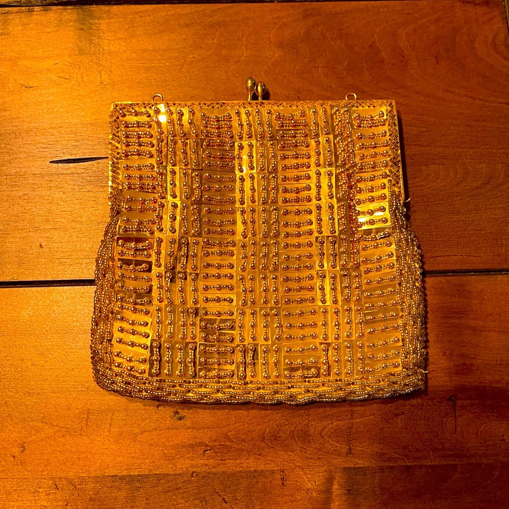 Gold Beaded Clutch